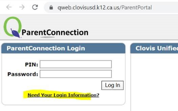 Screenshot of Parent Connect