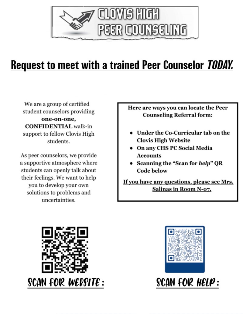 2022 Peer Counseling Flyer